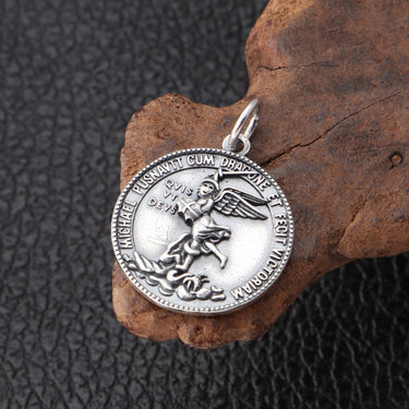 S925 Silver St. Michael Archangel Guardian Angel Pendant